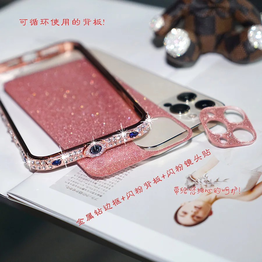 Bling Rhinestone Glitter Crystal Dimond Bumper Case For Iphone 13 12 11 Pro Xs Max Case Metal Cover For Iphone 7 8 Plus X Xr Se