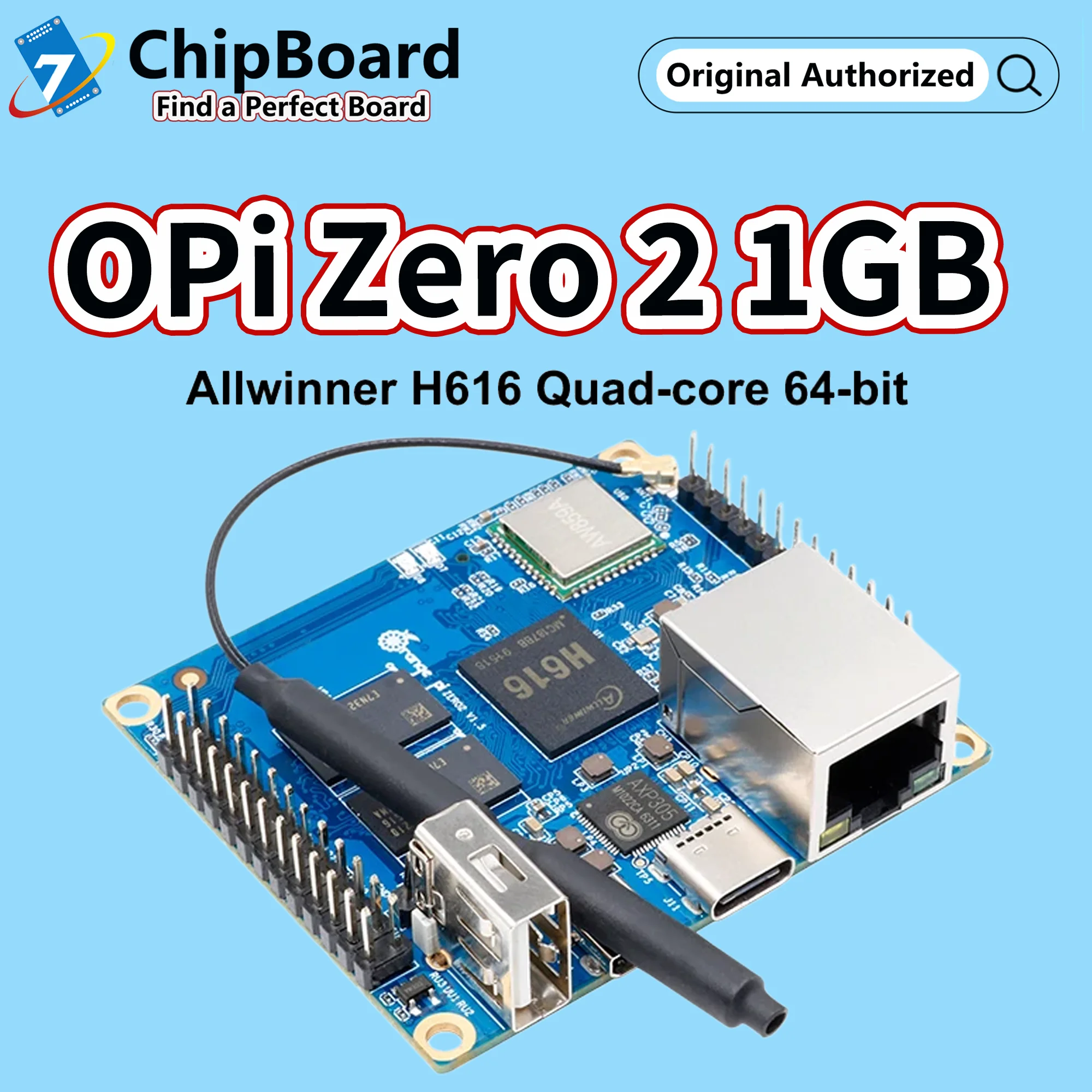 Фото OPi Zero 2 1GB DDR3 Allwinner H616 Мини-ПК, одноплатный компьютер, материнская плата, Android, Linux, плата для разработки ARM №1