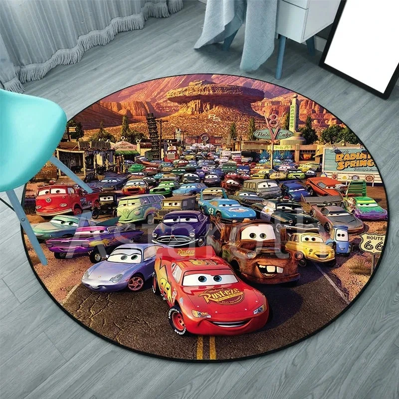 

Круглый детский игровой коврик Disney, коврик с машинками, коврики для гостиной, коврик для ползания, напольный ковер для детей, коврик для ванн...