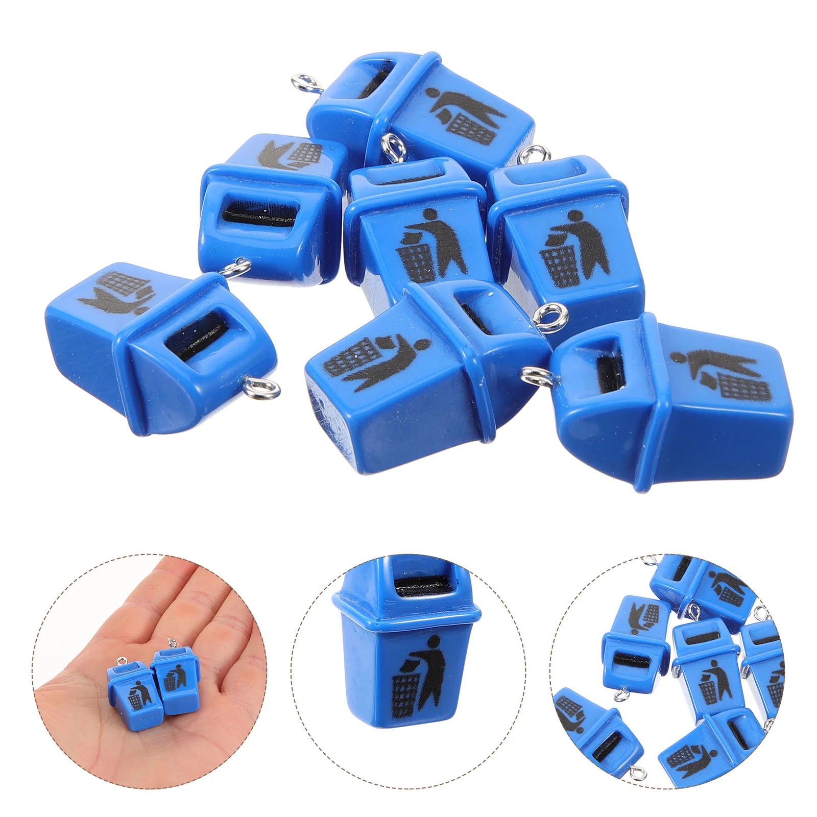 10 шт. мусорный бак кулон мусорное ведро забавные подвески для брелков коробка