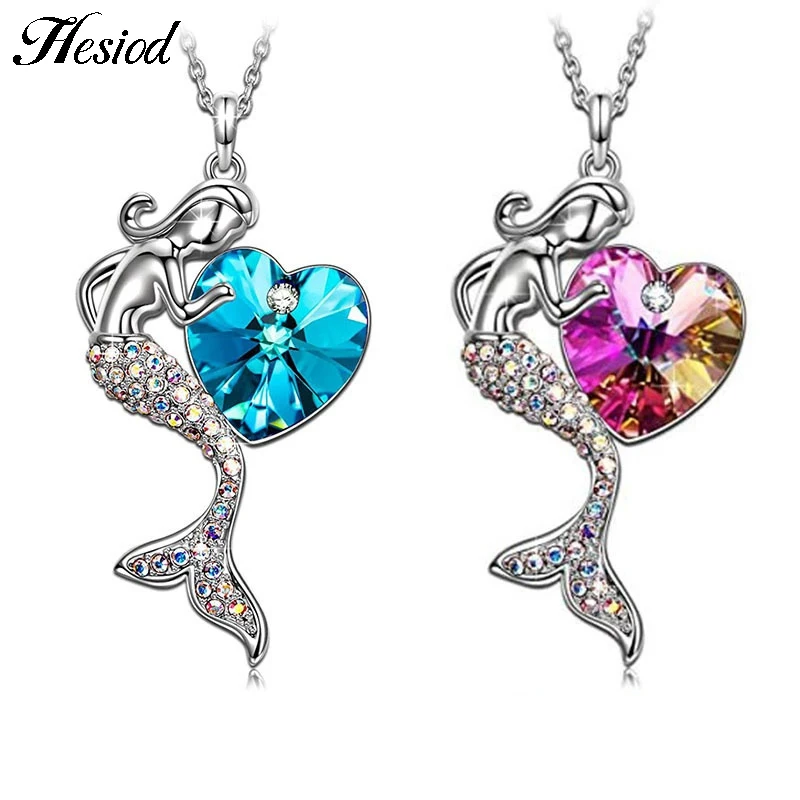Женское ожерелье с подвеской в виде сердца или русалки