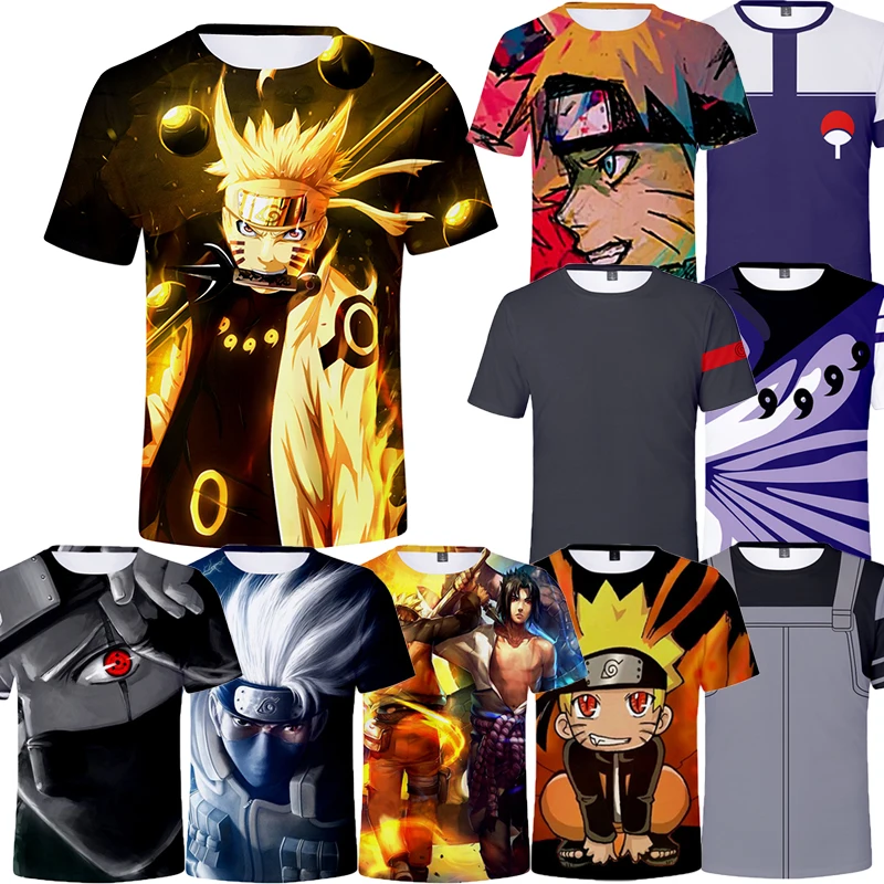 

Naruto kakashi Boys Girls Tees Summer Short Sleeve Oversized Tops Man's T-shirts 3D Printed Kawaii Fashion Cartoon Men Clothes