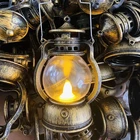 Светодиодный ночсветильник на Хэллоуин, подвесные украшения, реквизит для украшения дома, бара, комнаты, маленькая масляная лампа, фонарь на батарейках