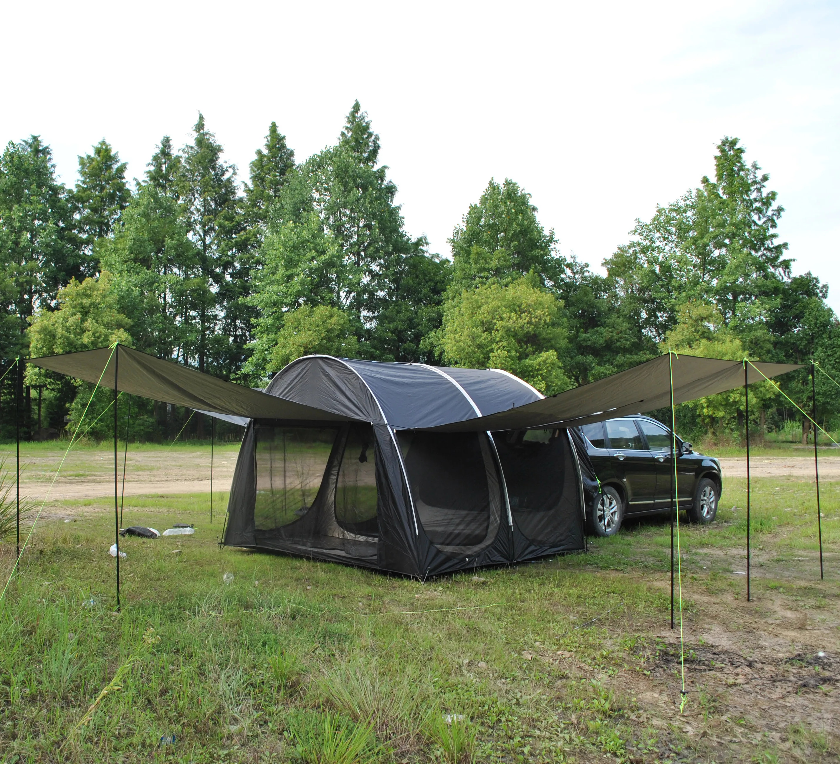 

Двойная автомобильная палатка с задним навесом, наружная портативная палатка для кемпинга, автомобильная задняя палатка, многофункциональная дождливая беседка, фотопалатка