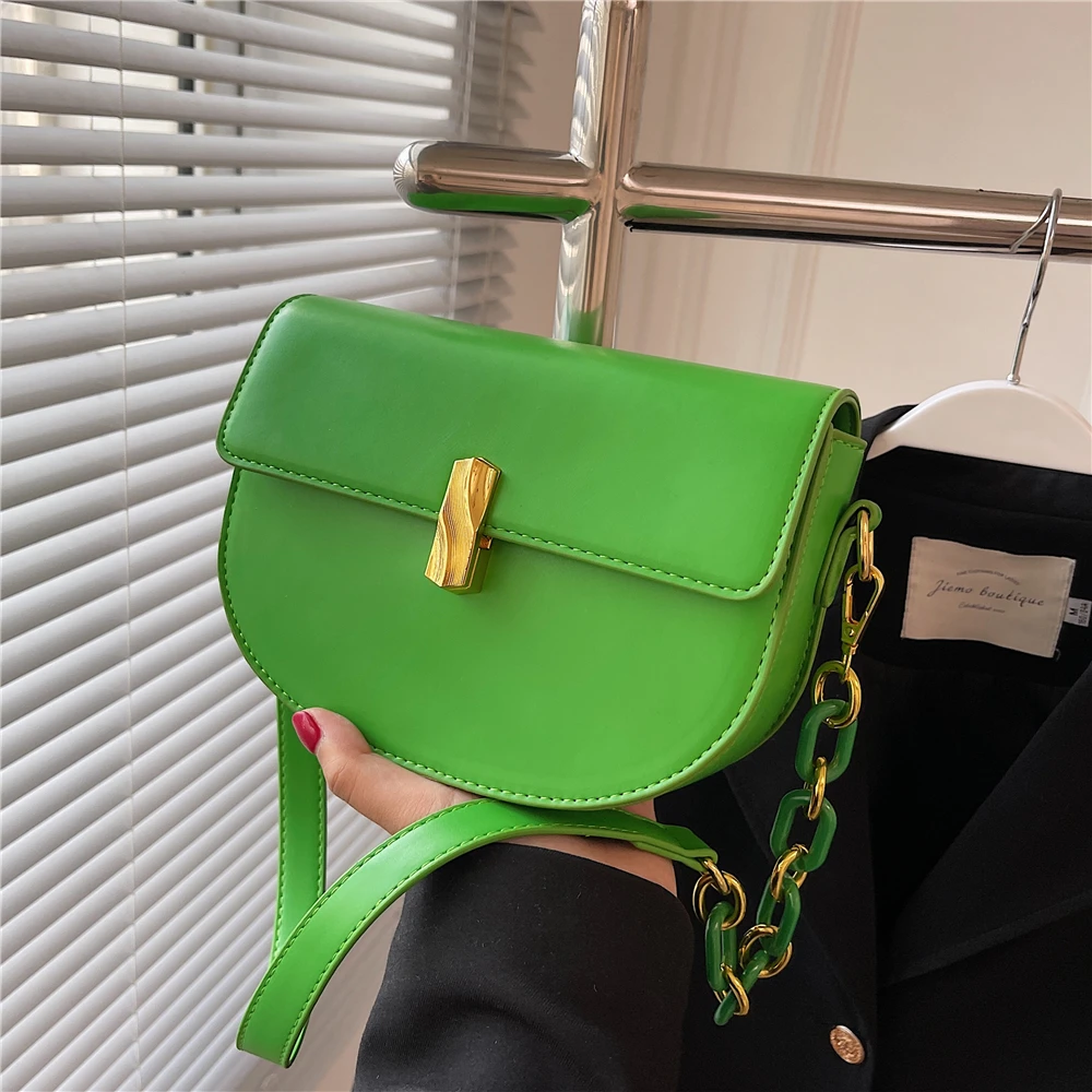 

Burminsa Twist Lock Saddle Chain Small Shoulder Crossbody Bags For Women 2022 Trends Fashion Triple Compartments Ladies Handbags