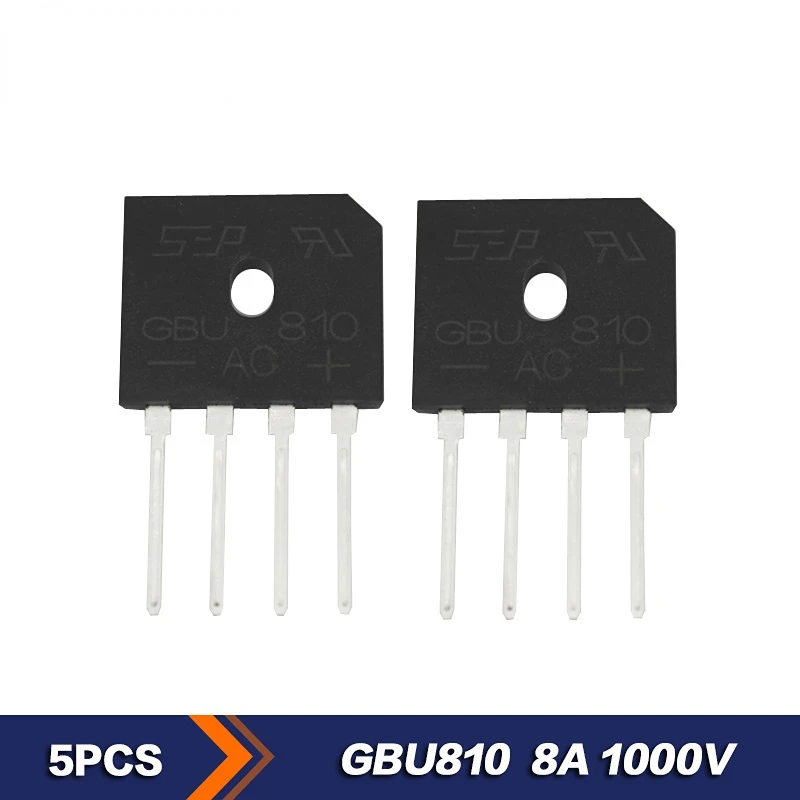 

5pcs/lot RECTIFI DIODE 1000V GBU810 8A Bridge Rectifer Diodes