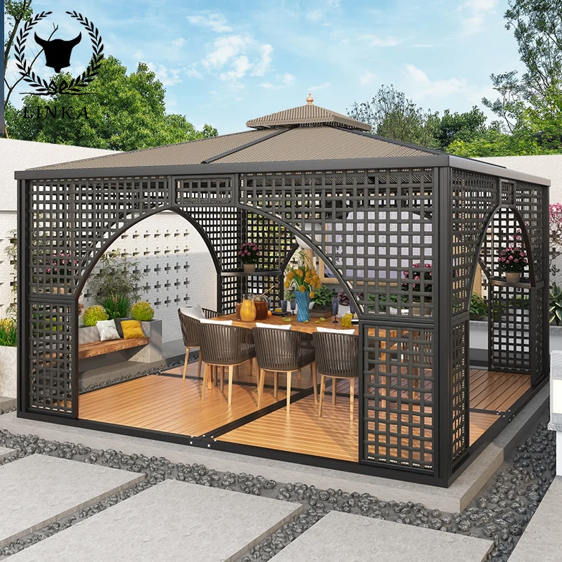 

Mojia outdoor pavilion, courtyard, sunshade, garden, villa, sunlight room, outdoor modern new Chinese rattan pavilion