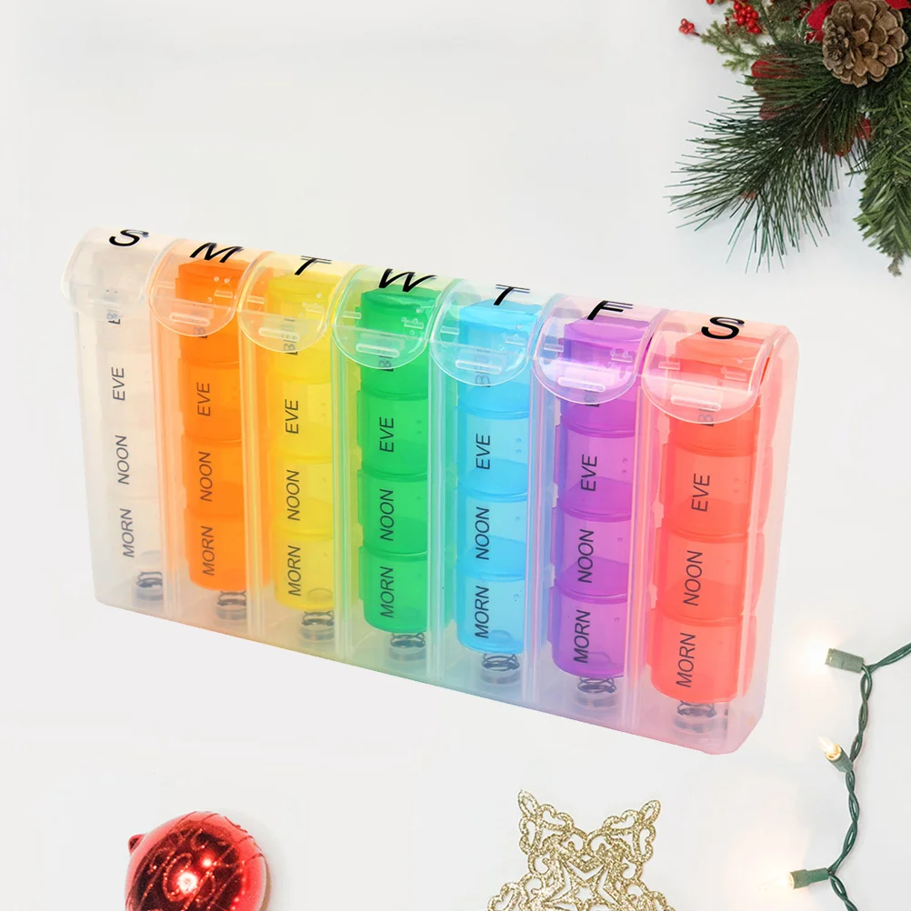 

Medicine Dispenser Travel Spring Organzier Portable Case Colorful Holder Kit Storage box Boxes