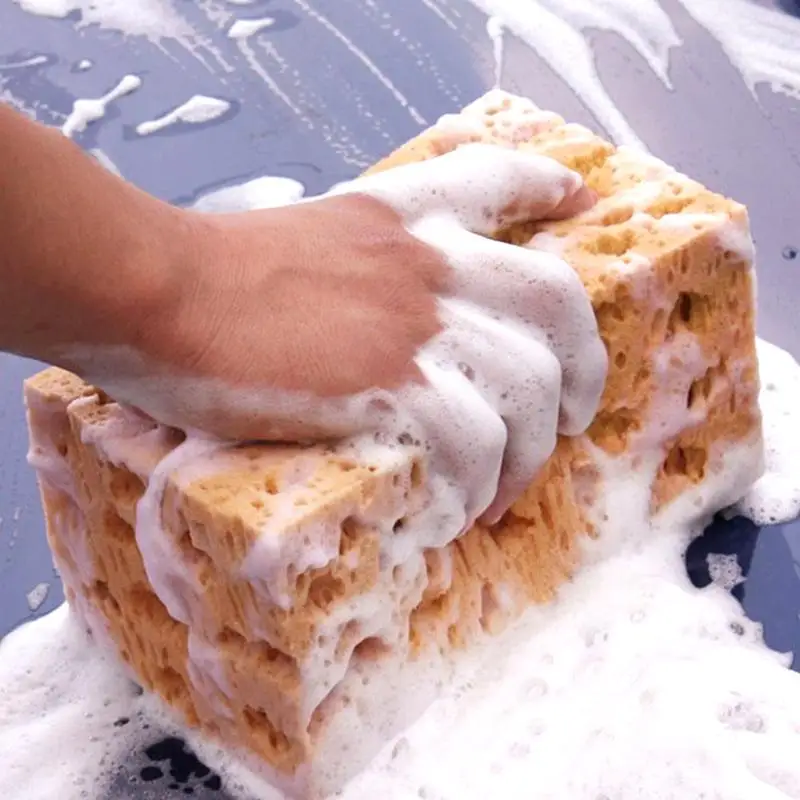 

1pc Coral Sponge Macroporous Car Auto Washing Cleaning Car Tools Sponge Yellow Block Cleaning Honeycomb Car Cleaner Cloth Q5G2