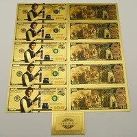 10 pcslot 100 gold foil notes us movie tv merchandise fake money craft decoration cards collection business gifts