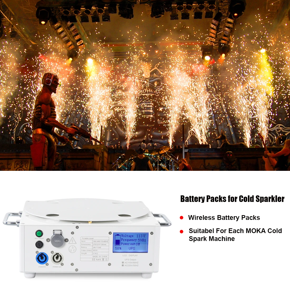 

MOKA SFX Wireless Battery Packs For Cold Spark Machine Portable Battery Base for Cold Sparkler Fountain Recharge Battery Power