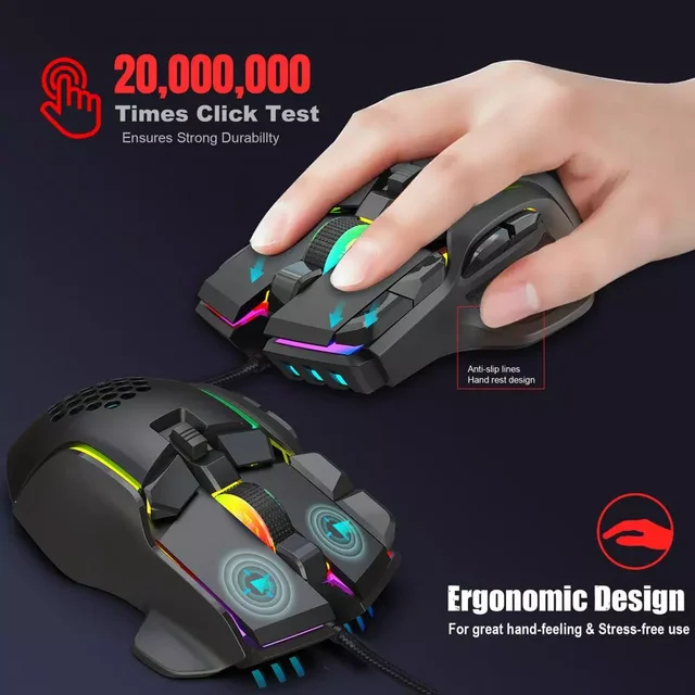 2023NEW Computer Mouse  Professional RGB Light Computer Accessories  7000FPS USB Wired Gaming Mouse for Office 4