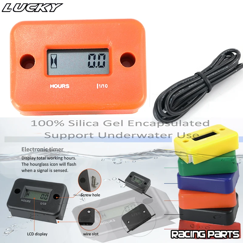 

LCD Waterproof Digital Tach Hour Meter Counter For ATV Motorcycle Instruments Snowmobile Gasoline Boat Generator Bike