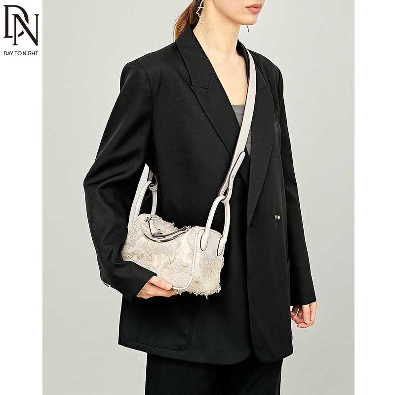 DN Luxury Crossbody Bags for Women Denim Embroidery Women's Handbag Fashion Zipper Closure Ladies Purse