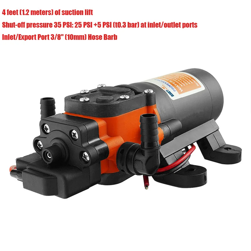 

35PSI 12V Marine Water Pump Diaphragm Self Priming Pump Boat Accessories Showers Toilets Water Transfer Motor for RV Caravan