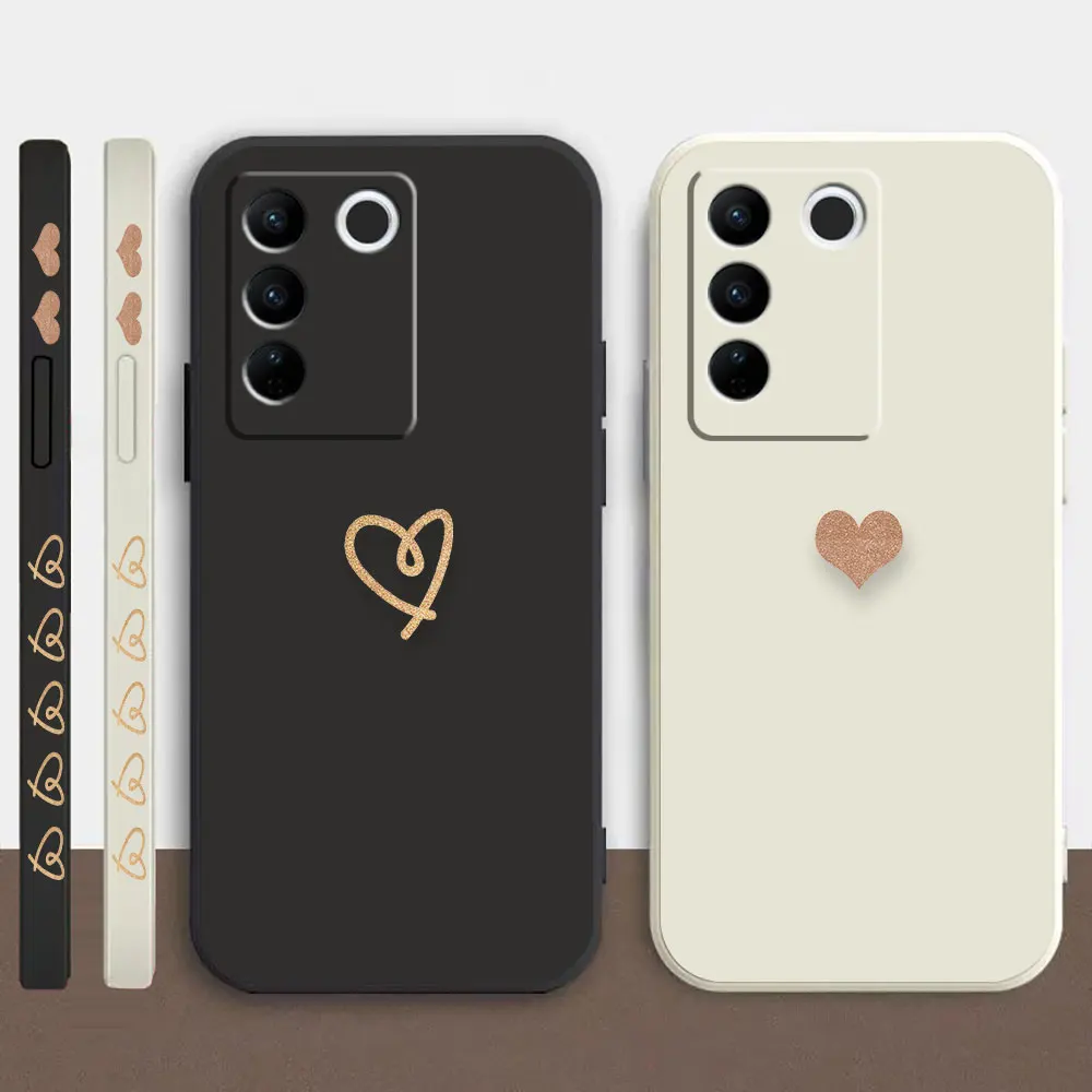 

Case For VIVO S1 S5 S6 S7 S9 S9E S12 S15 S16E T1 T2X V15 V21 PRO 5G Colour Simple Liquid Silicone Case Simple And Luxurious Love