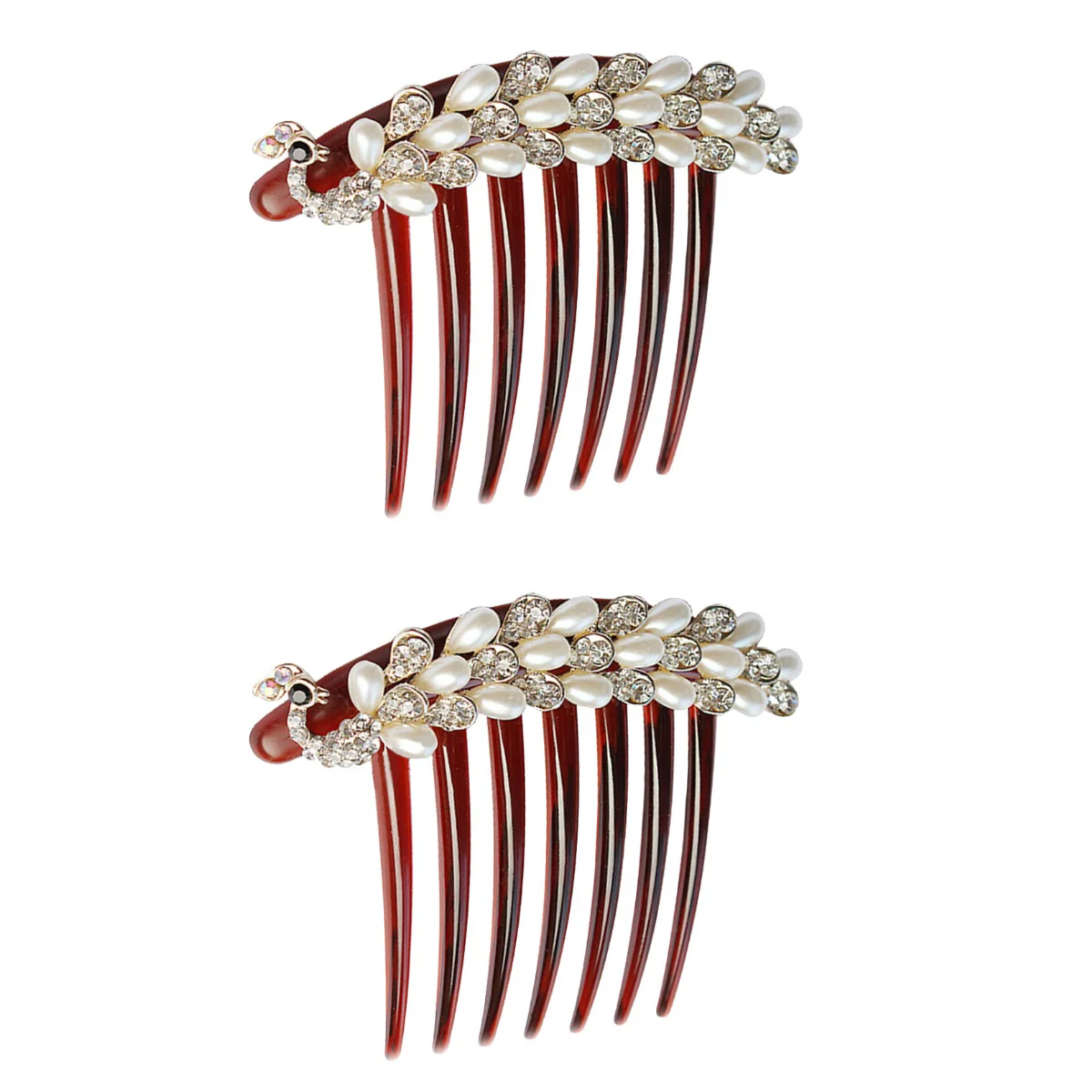 

2pcs Alloy Rhinestone Hair Comb Retro Row Inserted Comb Hair Accessiories for Girls