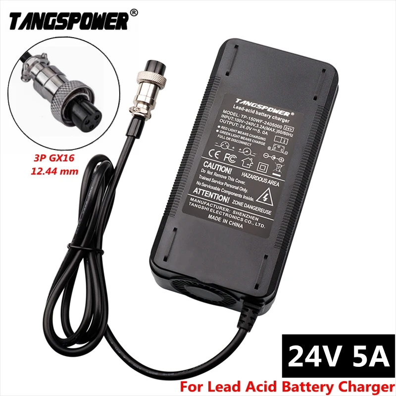 

24V 5A Electric Wheelchair lead-acid battery Charger For 28.8V Lead Acid Battery Charger With 3P GX16 Connector Fast charging