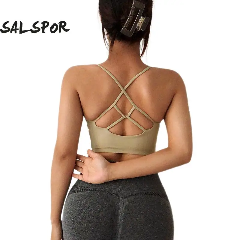 

SALSPOR Sport Bra Sexy Beautiful Back Running Underwear Anti-Sweat Shockproof Fitness Vest Gym Quick Drying Workout Crop Top
