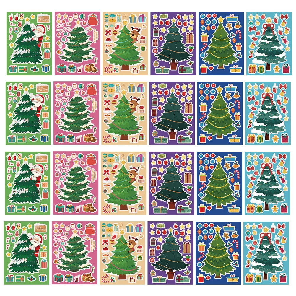 

Christmas Stickers Tree Party Decor Holiday Door Decal Decals DIY Supplies Favor