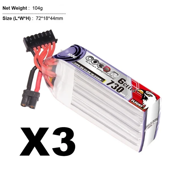 CODDAR 6S HV 22.8V 730mAh 100C Lipo XT30