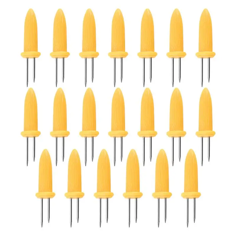 Corn Holders 20 Pcs/10 Pairs Corn Holders Corn Skewers Forks Corn On The Grill BBQ Fork Skewers For Home Cooking Picnics
