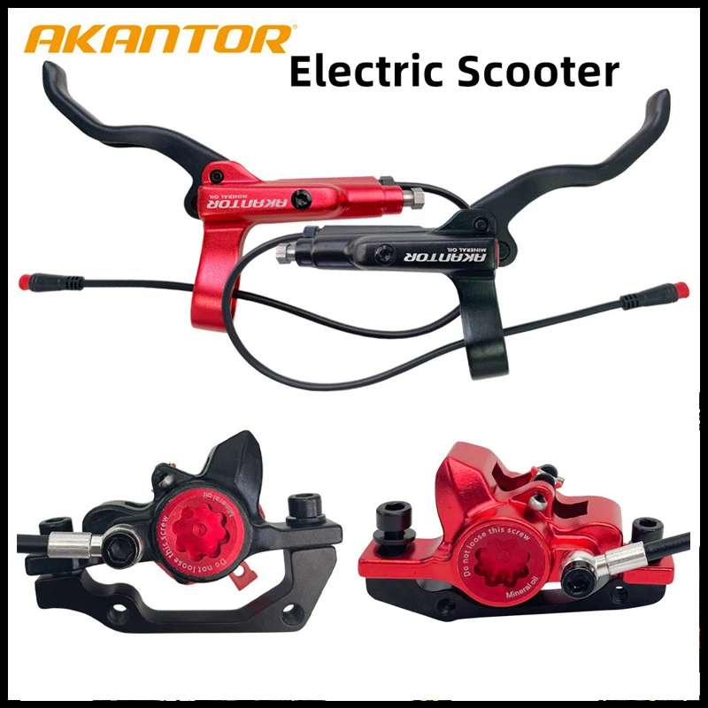 

Akantor Electric Scooter Hydraulic Disc Brake 2100/1200mm Black Red Power Off Scooter Brakes For G Booster G1 ES3 Zero X10 KUGOO