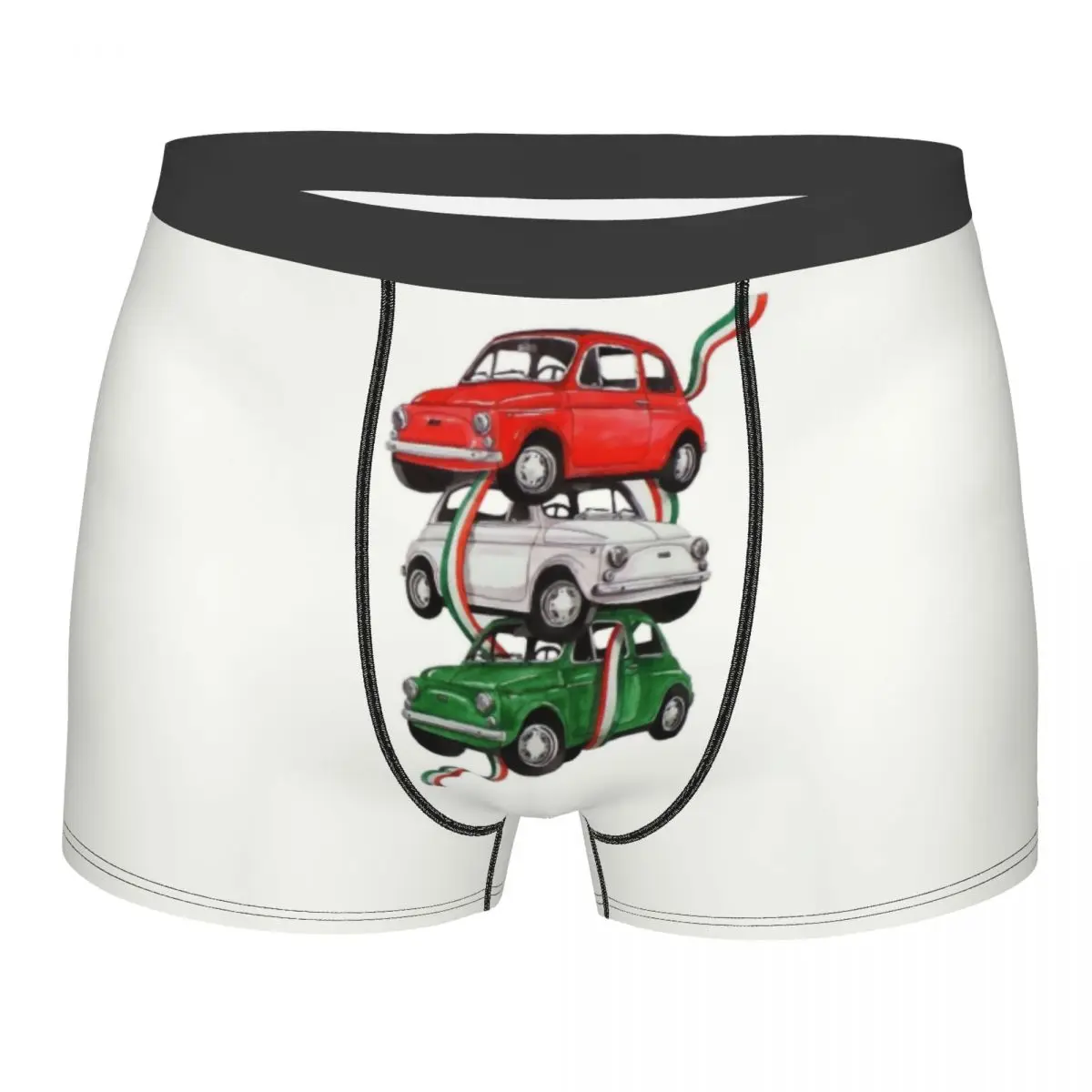 Забавные винтажные автомобильные боксеры с флагом Италии на заказ шорты мужские