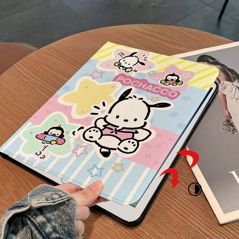 Фото Милый чехол Pochacco для iPad A16, 11-го, 10-го поколений, Pro 21, 22, 11 дюймов, 9-го поколения, 10.2 дюйма, Mini 6, 7, 8.3 дюйма, Air 4, 5, 6, 9.7, Air 3, 10.5 дюймов №4
