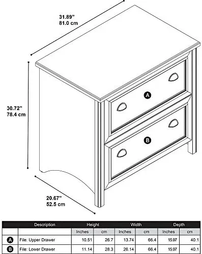 

2 Drawer Lateral File Cabinet in Antique White and Tea Maple Filing cabinet drawer Filing cabinet Cabinet