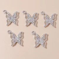 10pcs glorious shining crystal butterfly charms pendants of necklaces earrings diy jewelry making high quality charms supply
