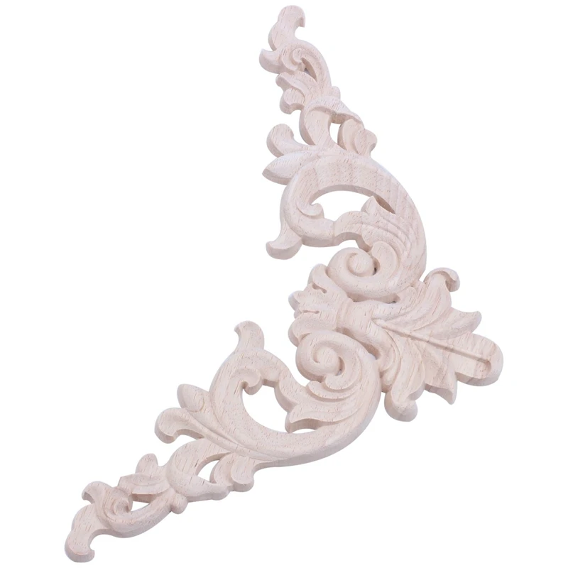 

8 Pcs 20 X 20Cm Rubber Wood Oak Carved Corner Onlay Applique Cabinet Unpainted CNIM Hot