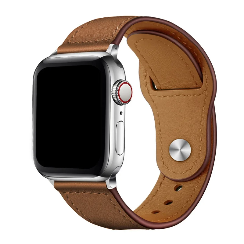 Business Real Leather Strap For Apple Watch Band 44mm 40mm 41mm 45mm 42mm 38mm  Soft Leather Bracelet For iWatch