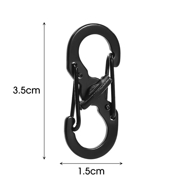 Carabiner Clip with Lock Camping Outdoor S Type Mini Keychain Hook Anti-Theft Outdoor Climbing Backpack Buckle Key-Lock Tool 6