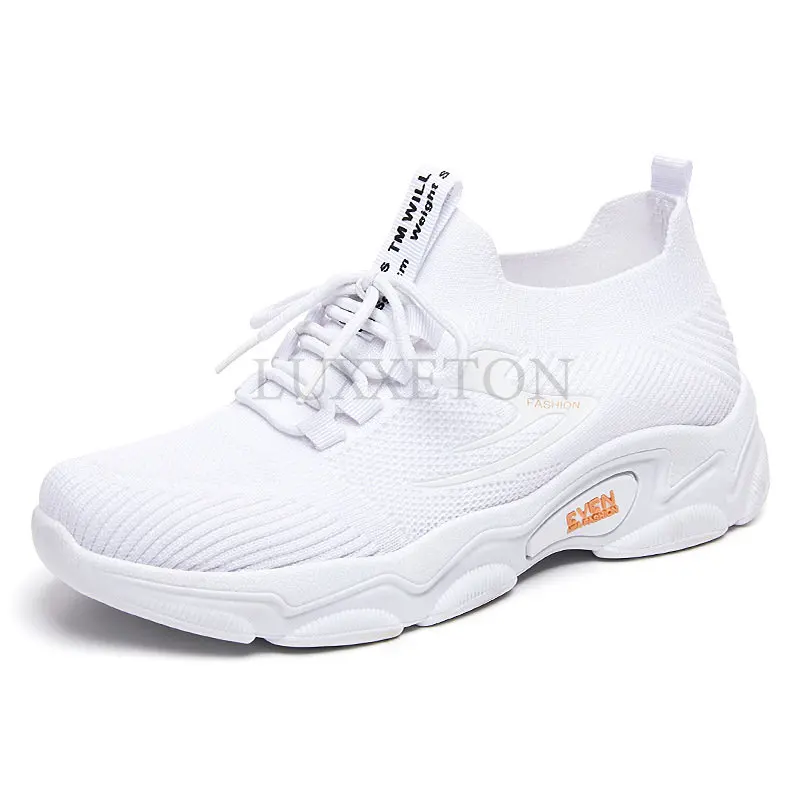 

Женские кроссовки для бега, белые сетчатые дышащие кроссовки на плоской подошве для фитнеса, скейтборда, прогулок, 2023