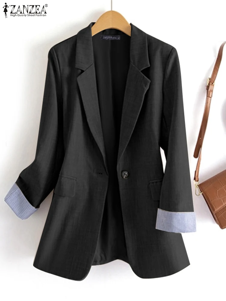 ZANZEA женский пиджак OL модные офисные пальто с длинными рукавами элегантная