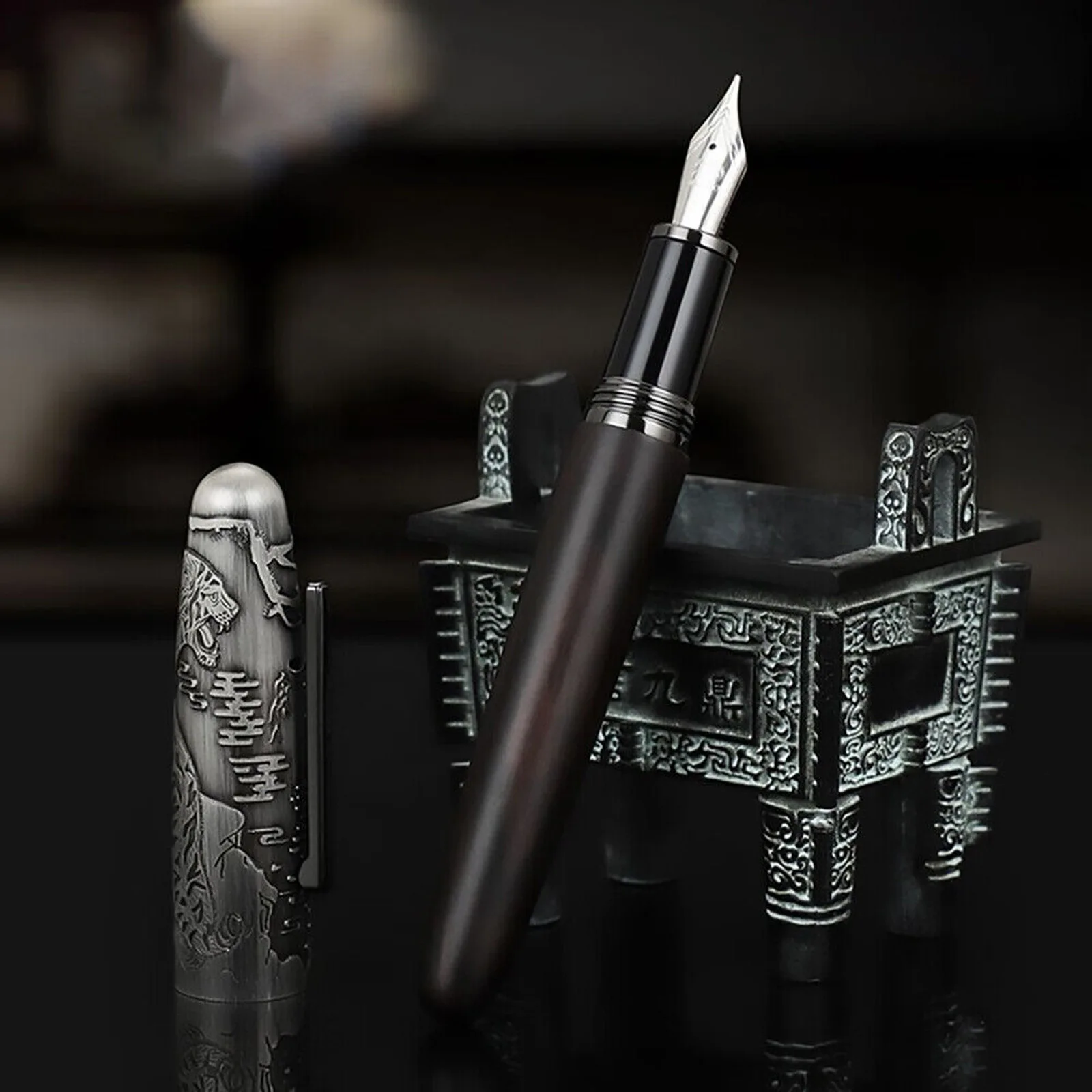 JinHao 9056 перьевая ручка деревянная ручная работа EF F nibs школьные канцелярские