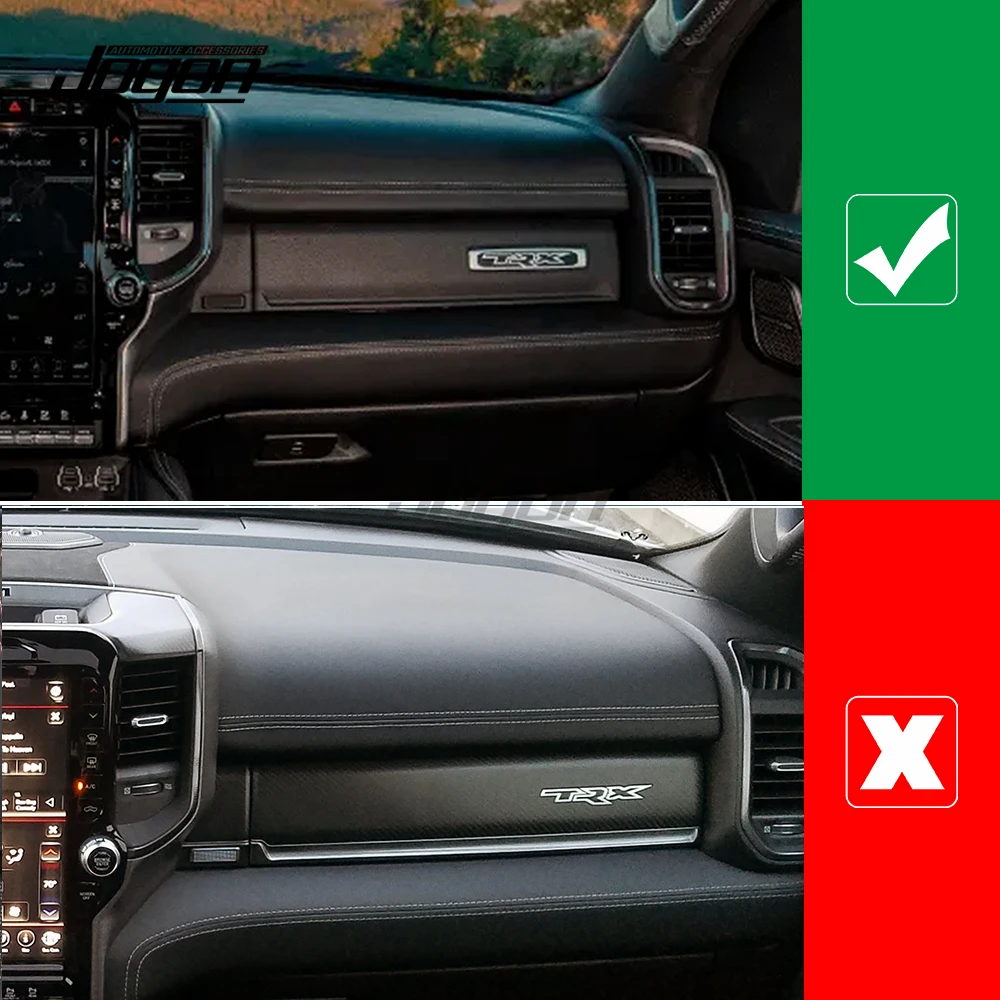 

Forged Carbon Fiber Car Interior Console Dashboard Passenger Co-pilot Panel Cover Trim For Dodge RAM 1500 TRX Off-Road 2019-2023