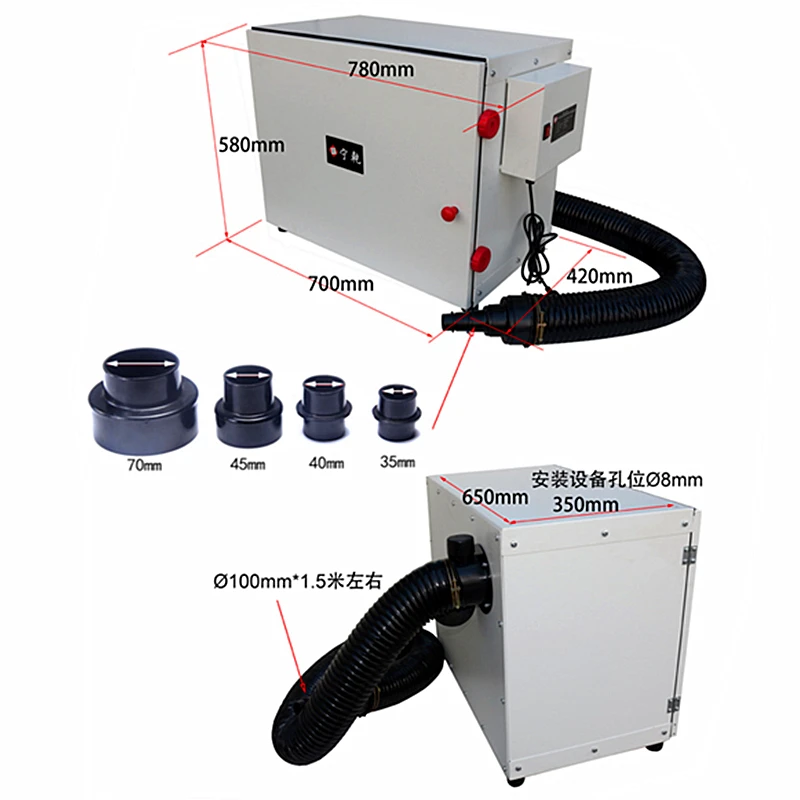 

Industrial Dust Collector Woodworking Vacuum Cleaner For CNC Router Milling Drilling Machine