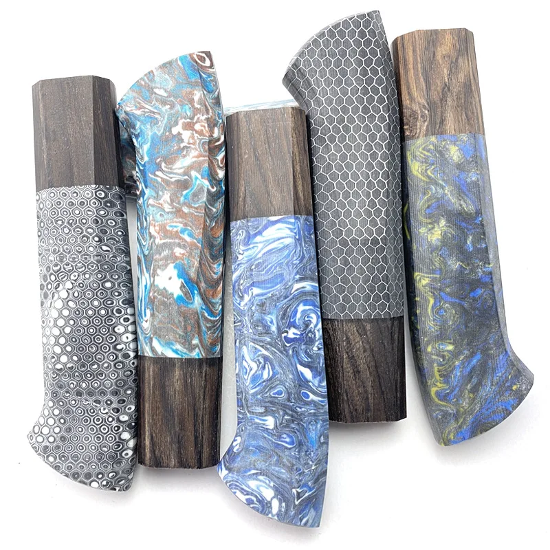 ЧПУ Эбеновое дерево + полимер сотовый узор в японском стиле восьмиугольный