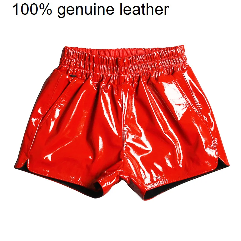street shipping,fashion shorts.women soft genuine sheepskin shorts.Brand lady sexy leather shorts,sales.biker