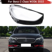 auto head lamp light case for benz c class w206 2022 car headlight lens cover lampshade glass lampcover caps headlamp shell