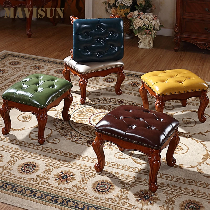 

Квадратная кожаная поверхность, однотонный зеркальный кофейный столик, боковой табурет, Сменное сиденье для обуви в маленькой квартире