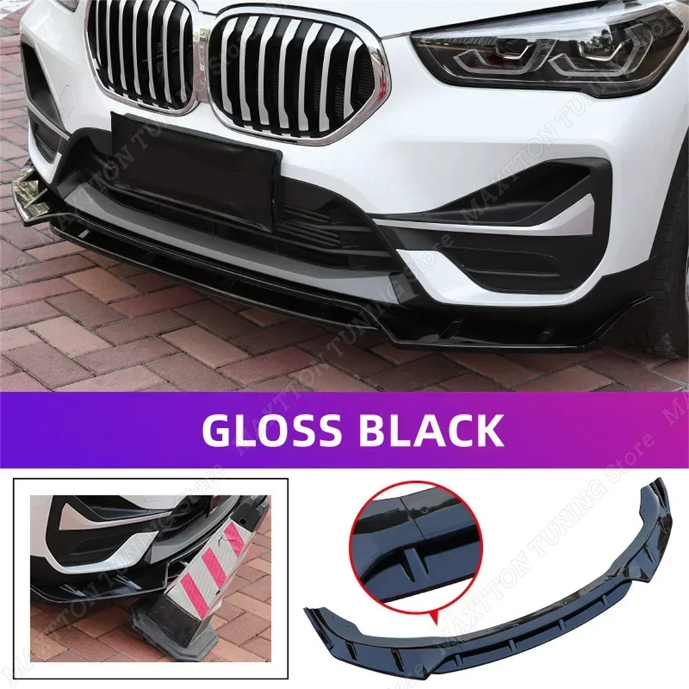 

Новый для BMW X1 F48 2015-2022 4 шт. ABS автомобильный передний бампер, спойлер, разделитель губ, диффузор, бампер для подбородка, комплекты кузова, глянцевый черный тюнинг