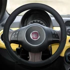 Для Fiat 500 Nuova 500 500D 500F 500L 500R чехол рулевого колеса автомобиля 100% DERMAY брендовые автомобильные аксессуары