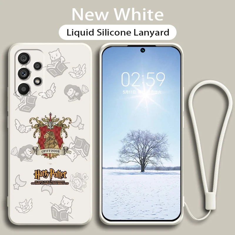 

Phone Case For Samsung A73 A53 A33 A52 A32 A23 A22 A71 A51 A21S A03S A50 A30 5G Logo Potters Wand Harries Liquid Rope Cover