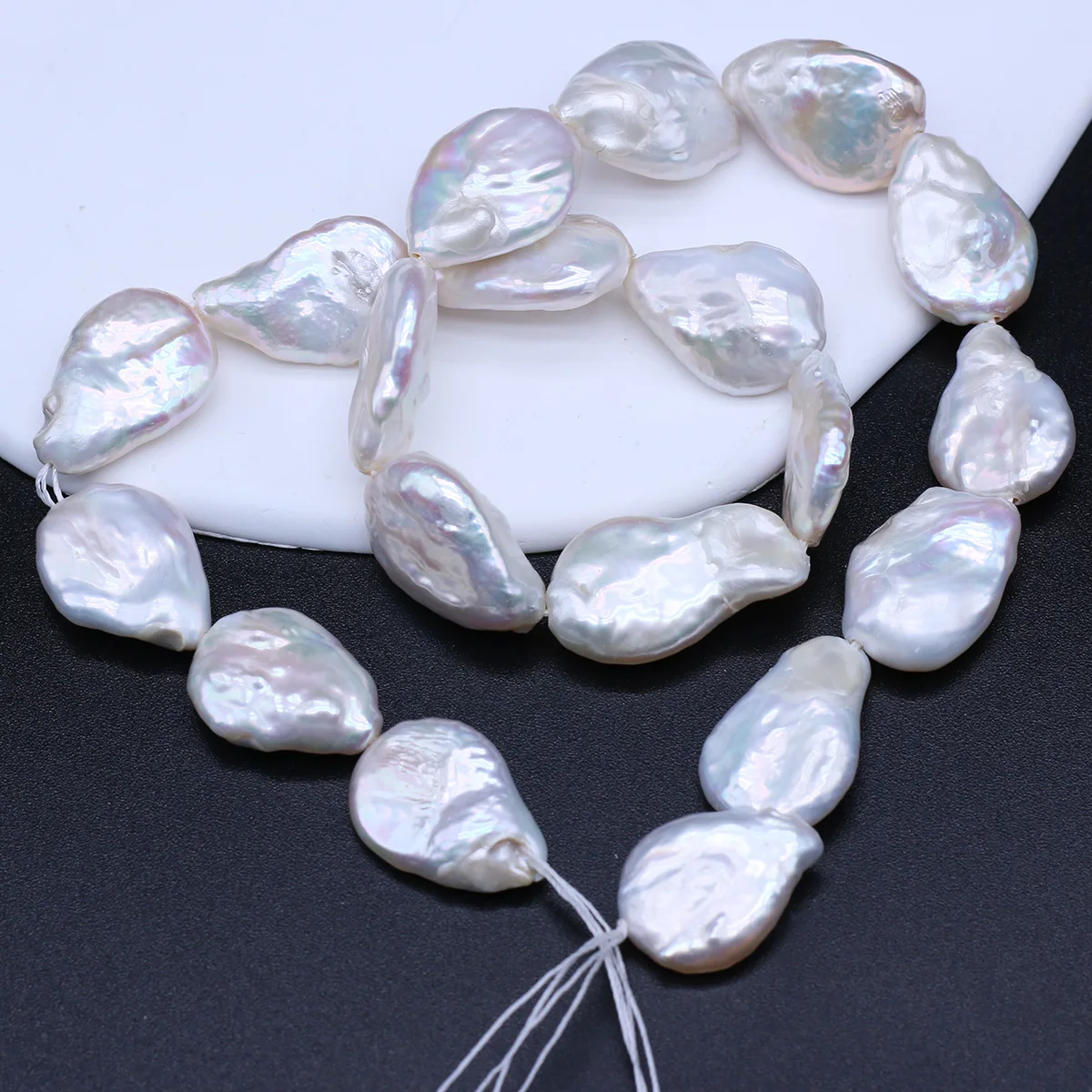 

Natural White Baroque Pearl Beads Water Drop Loose Hole Bead for Jewelry Making Women Fashion Necklace Bracelet Gifts