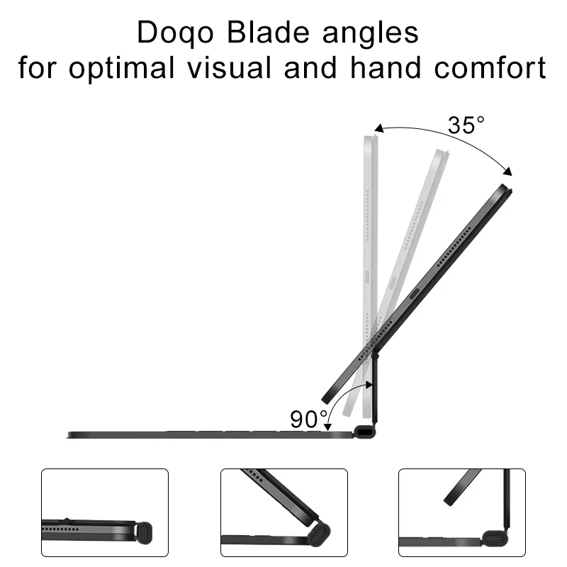 DOQO BLADE: чехол для клавиатуры iPad air4/5/6 и Pro M2/ M4 2024 умные аксессуары беспроводная