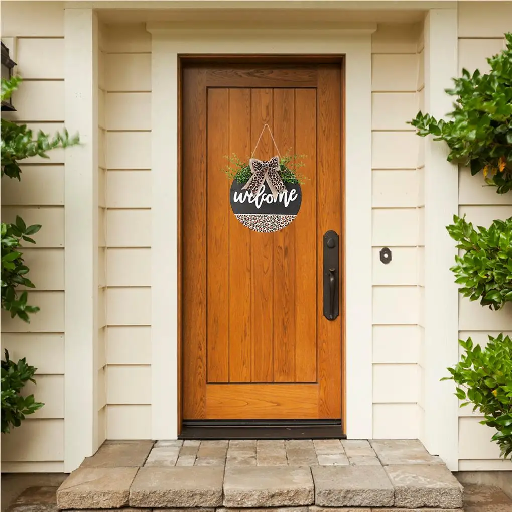 

Welcome Sign Outdoor Hanger Wood Decorative Hanging Pendant Wall Holiday