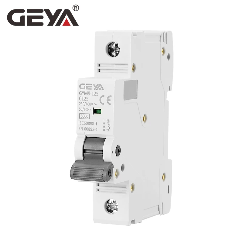 GEYA GYM9-125 MCB 1P 80A 100A 125A AC C изогнутый автоматический выключатель ширина 17 8 мм 230/400 В 6
